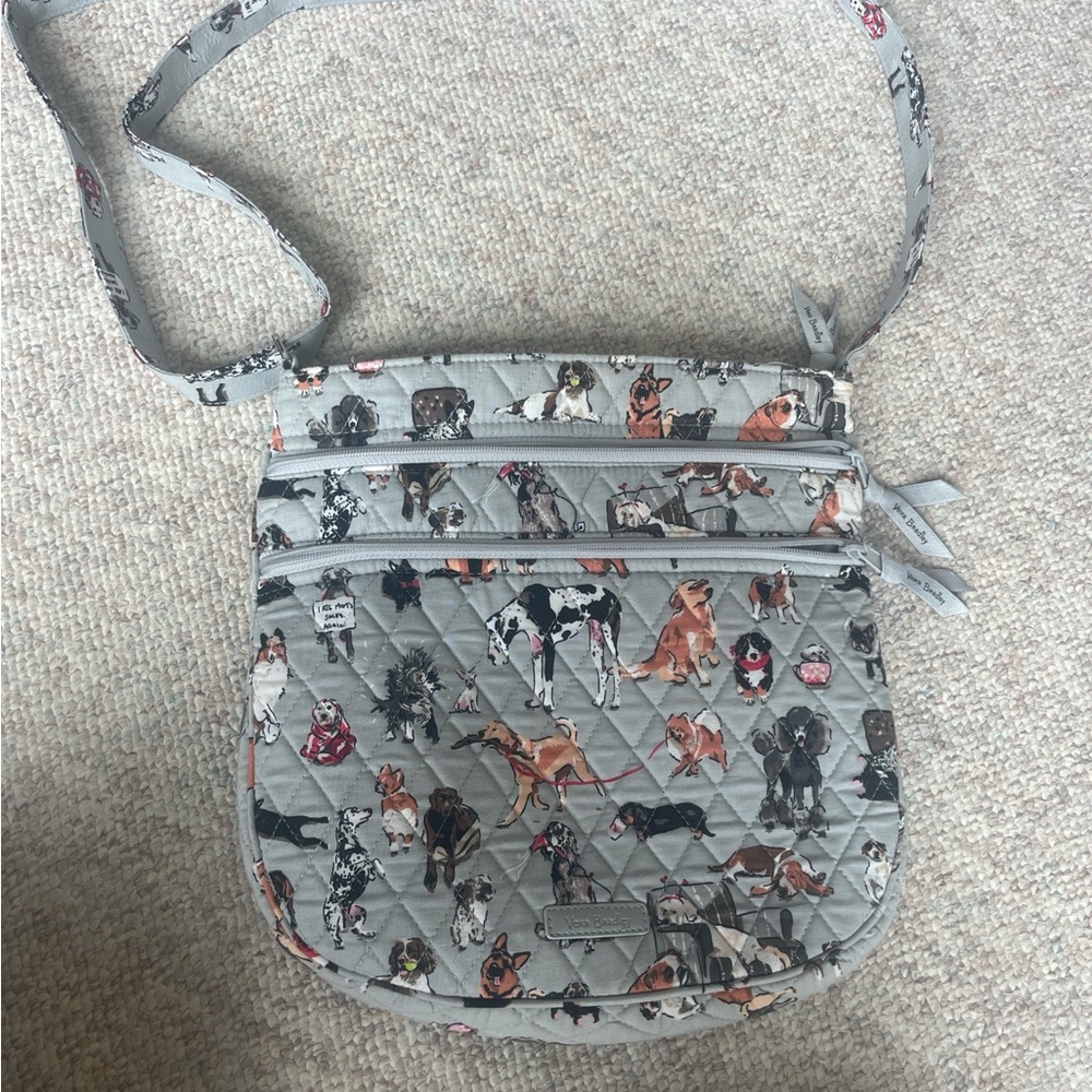 Vera Bradley Gray Quilted Dog Print Tote